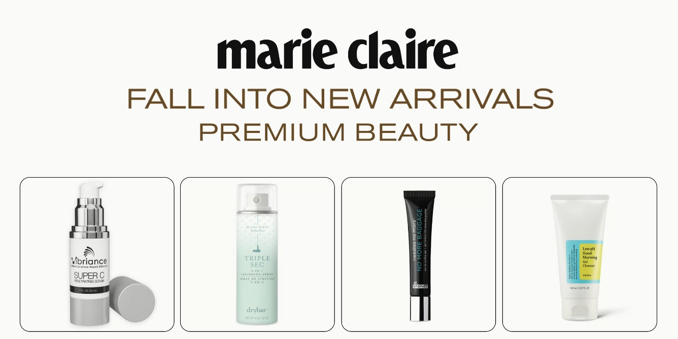 No More Baggage Featured in Marie Claire's Fall Into New Arrivals Premium Beauty