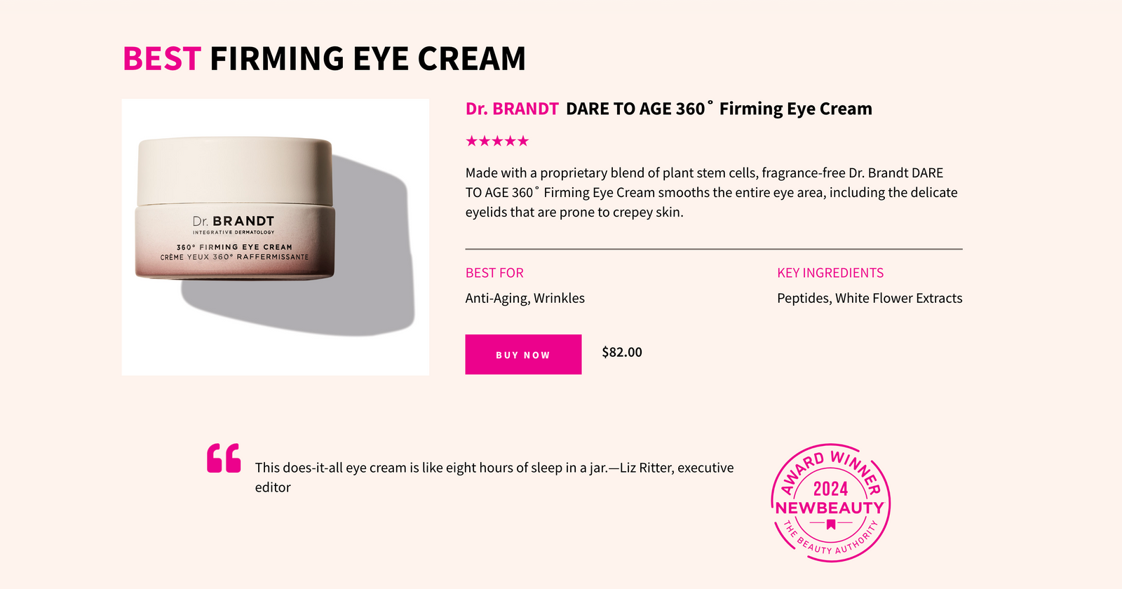 360˙ Firming Eye Cream Wins Best Firming Eye Cream by New Beauty - Dr ...